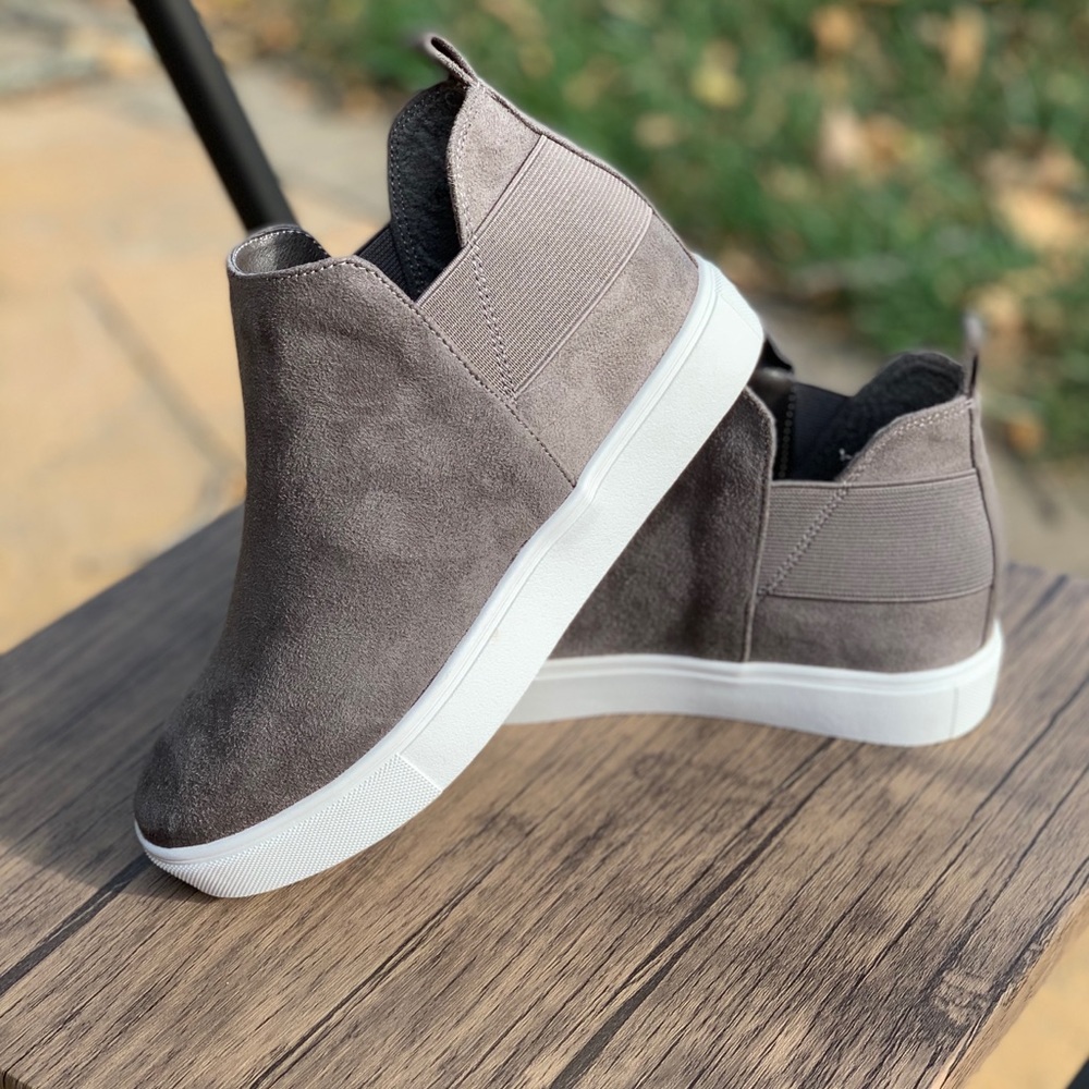 Grey Wedge Sneaker